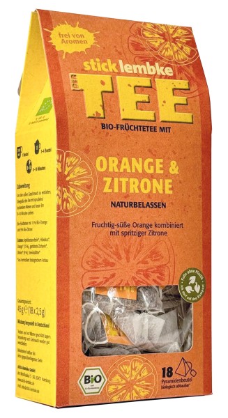 Bio-Früchtetee mit Orange & Zitrone