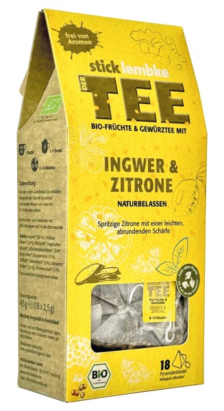 Bio-Früchte & Gewürztee mit Ingwer & Zitrone