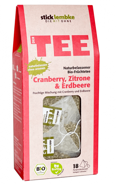 Bio-Früchtetee Cranberry, Zitrone & Erdbeere
