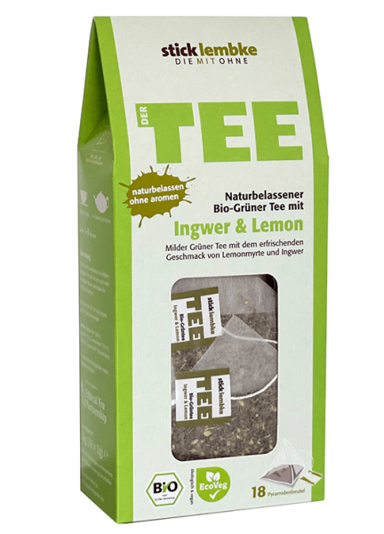 Naturbelassener Bio-Grüner Tee mit Ingwer & Lemon